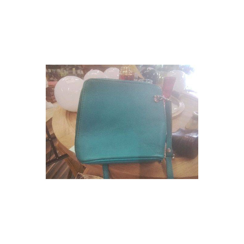 SAC CUIR TURQUOISE BANDOULIERE PM MADE IN ITALY