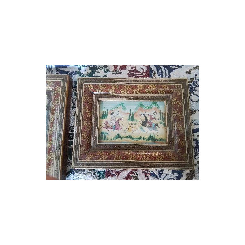  CADRE PEINTURE ST PERSAN SCENE DE CHASSE