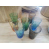 LOT 8 VERRES A ORANGEADE COULEUR VAGUELETTES