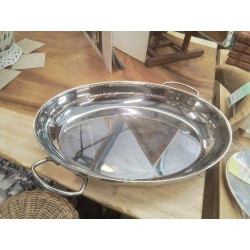 PLAT OVALE INOX PAS INDUC LES 3 TOQUES AVEC COUVERCLE ET CHAUFFE PLAT