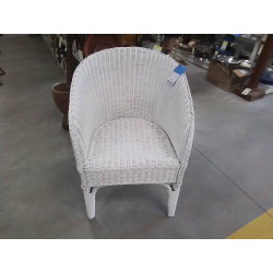 FAUTEUIL ROTIN BLANC