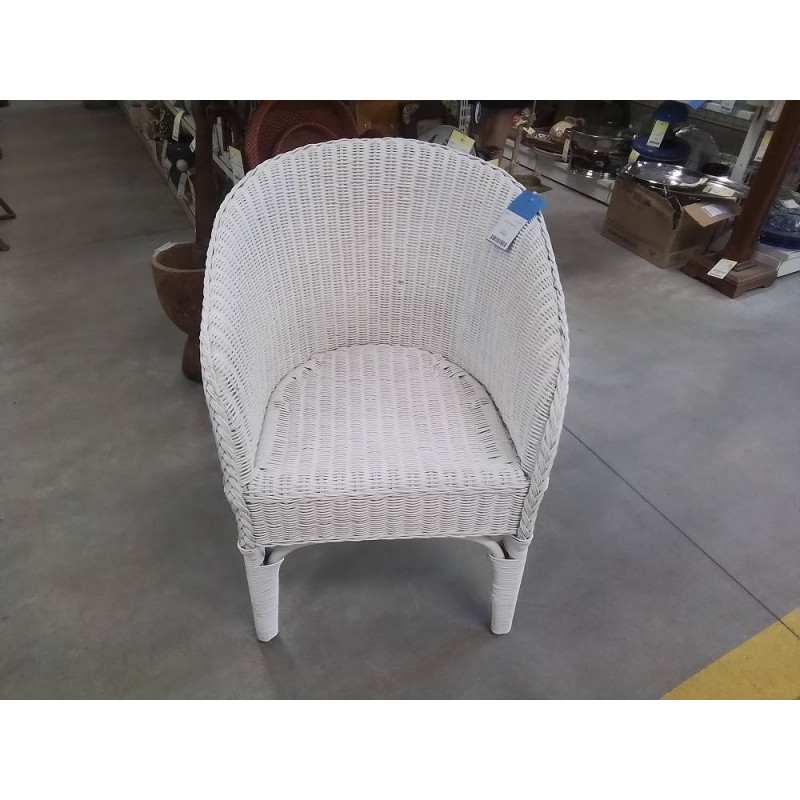 FAUTEUIL ROTIN BLANC