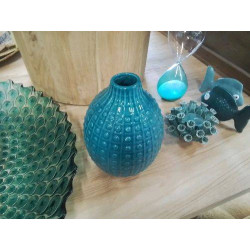 VASE DÉCOR POINTS BLEUS