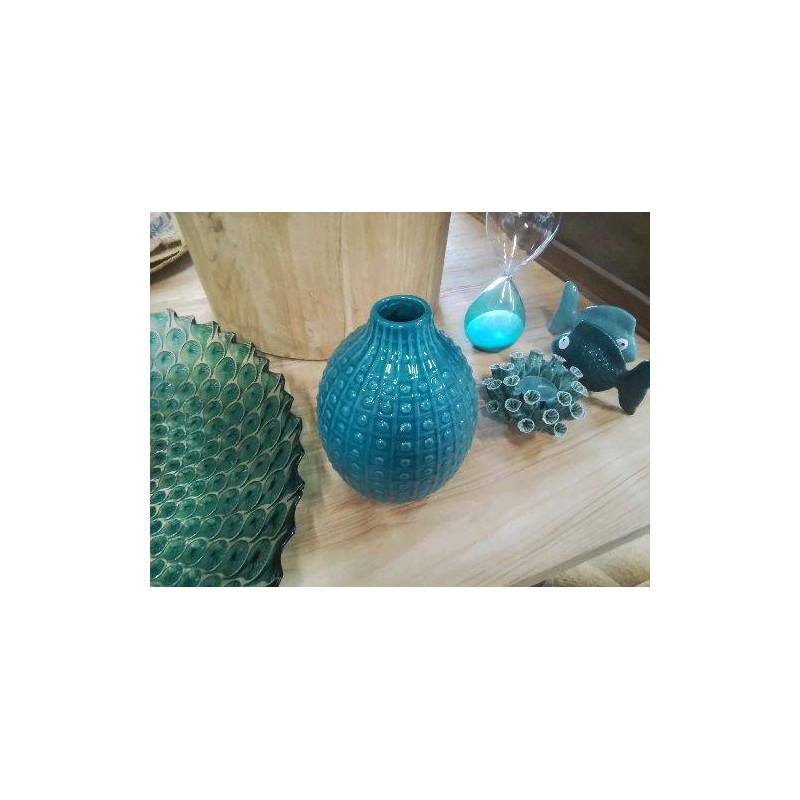 VASE DÉCOR POINTS BLEUS