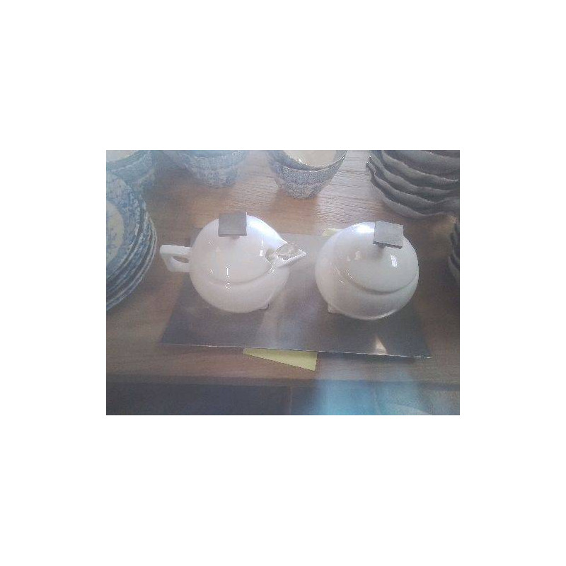 DUO SUCRIER POT A LAIT TRAMONTINA PLATEAU METAL