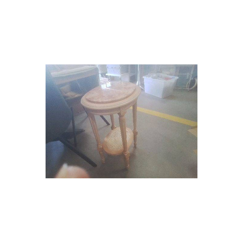 TABLE APPOINT OVALE ST LOUIS XVI PATINEE BEIGE ROSÉ MARBRE