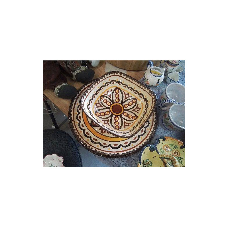 DUO PLATS QUIMPER MOTIFS MARRON