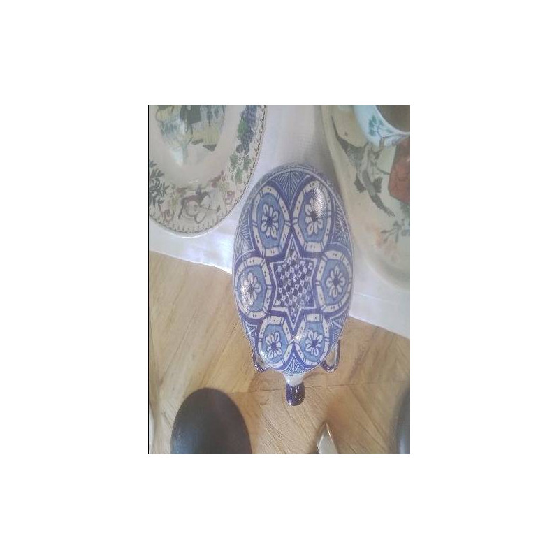 BOUTEILLE RONDE DÉCOR BLEU
