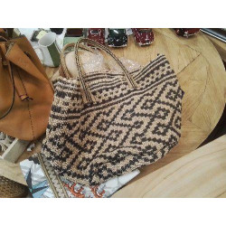 SAC JUTE IMPRIMÉ NOIR 