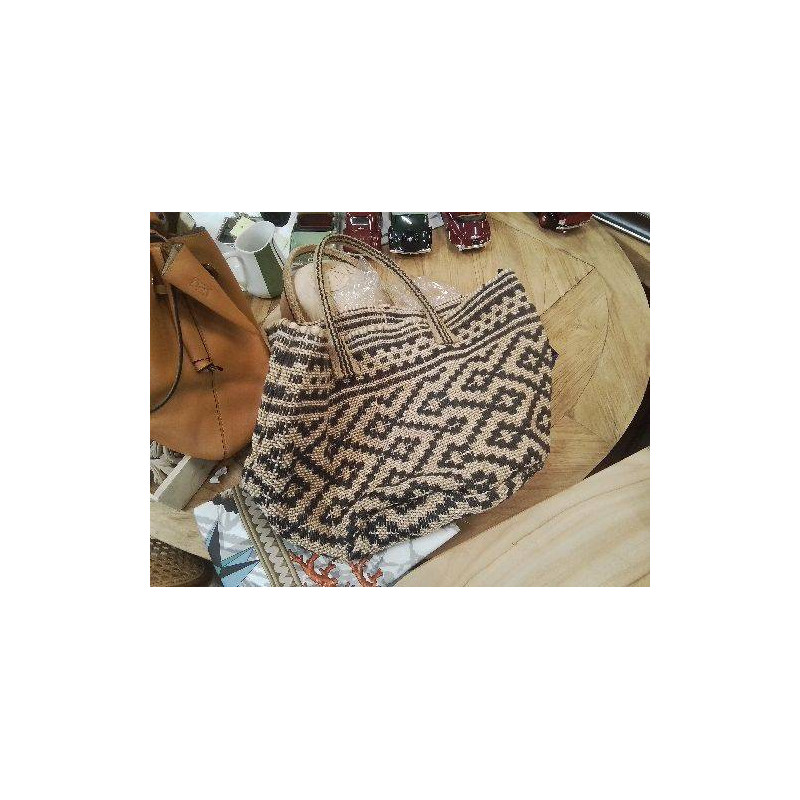 SAC JUTE IMPRIMÉ NOIR 