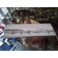 TOILE DUNE PYLA NOIR ET BLANC 
