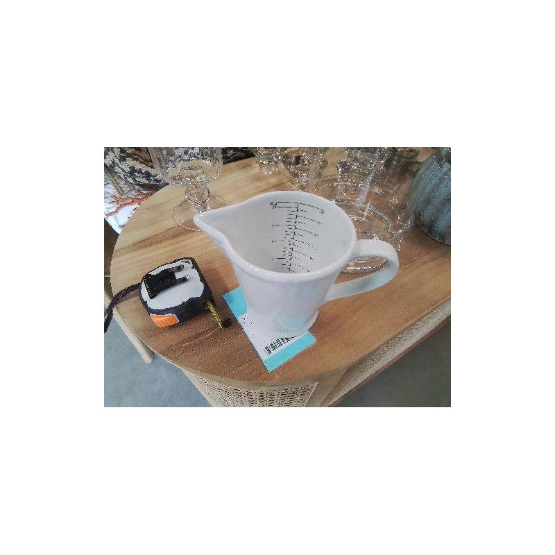 PICHET MESUREUR FAIENCE BLANC 