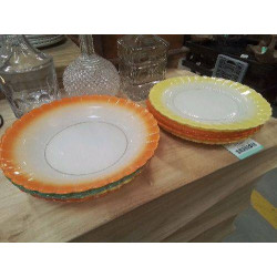 LOT ASSIETTES SOLEIL COULEURS 