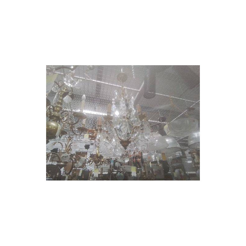LUSTRE ANCIEN 6 BRANCHES PAMPILLES