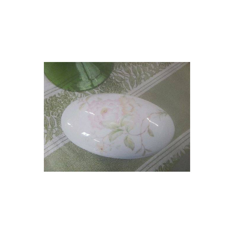 BONBONNIERE FLEURIE PORCELAINE OVALE GM