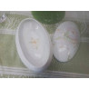 BONBONNIERE FLEURIE PORCELAINE OVALE GM