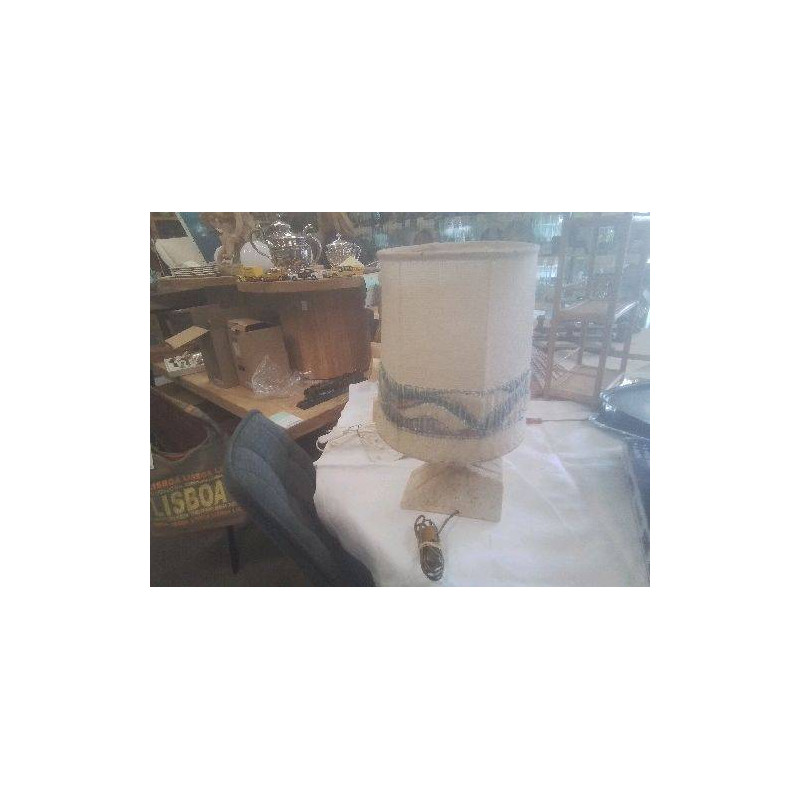 LAMPE PIED TERRE ABAT JOUR VINTAGE LAINE