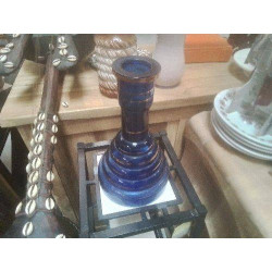 VASE BLEU DORÉ SPIRALE 