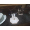 OISEAU METAL SUR BRANCHE SOCLE MARBRE