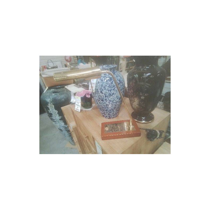 LAMPE DORÉ SOCLE RECT BOIS