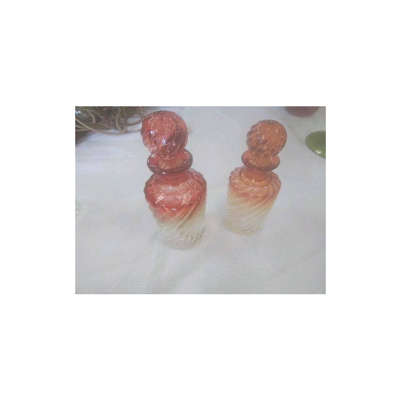 DUO FLACONS CRISTAL  COULEUR ANCIENS 