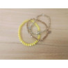 LOT 3 BRACELETS PERLES JAUNES DOREES