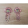 PAIRE BOUCLES D OREILLES OEIL BRODE COULEUR