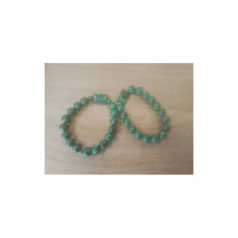 PAIRE DE BRACELETS MALACHITE