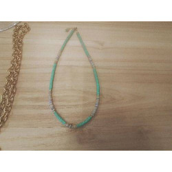 RAS DE COU VINTAGE VERT BEIGE