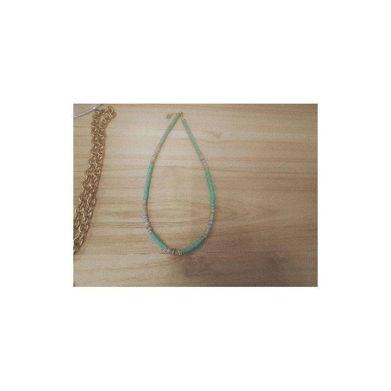 RAS DE COU VINTAGE VERT BEIGE