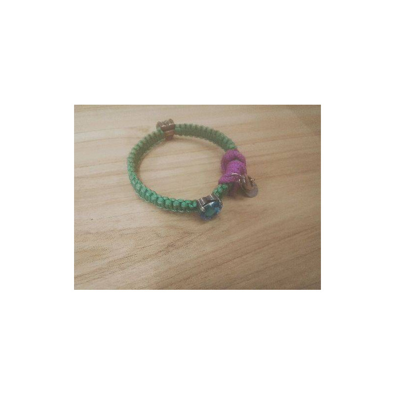 BRACELET VERT COEURS BLEU