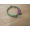 BRACELET VERT COEURS BLEU
