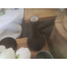 VASE NOIR INT BLANC 