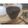 VASE VERRE FUMÉ BULLES