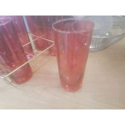PANIER DORÉ 6 VERRES GRAVÉS ROSE