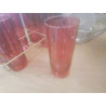 PANIER DORÉ 6 VERRES GRAVÉS ROSE