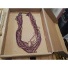COLLIER PERLES MULTI PERLES MAUVE ROSE
