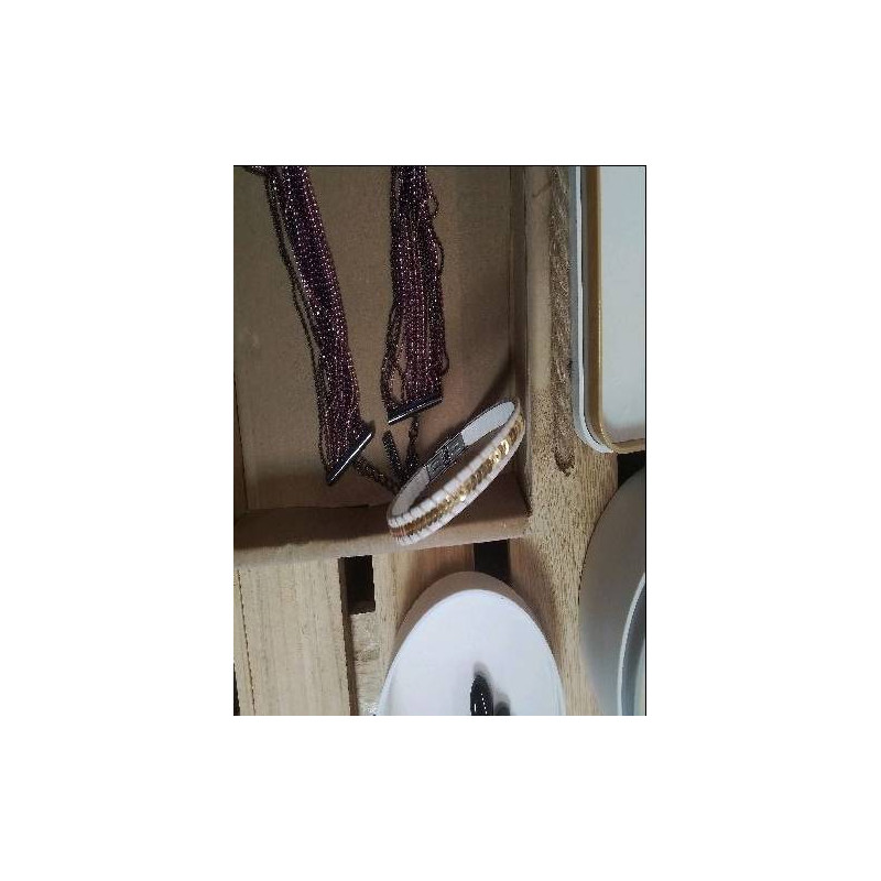BRACELET FANTAISIE BLANC DORE