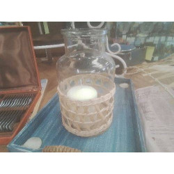 PHOTOPHORE VERRE RAPHIA