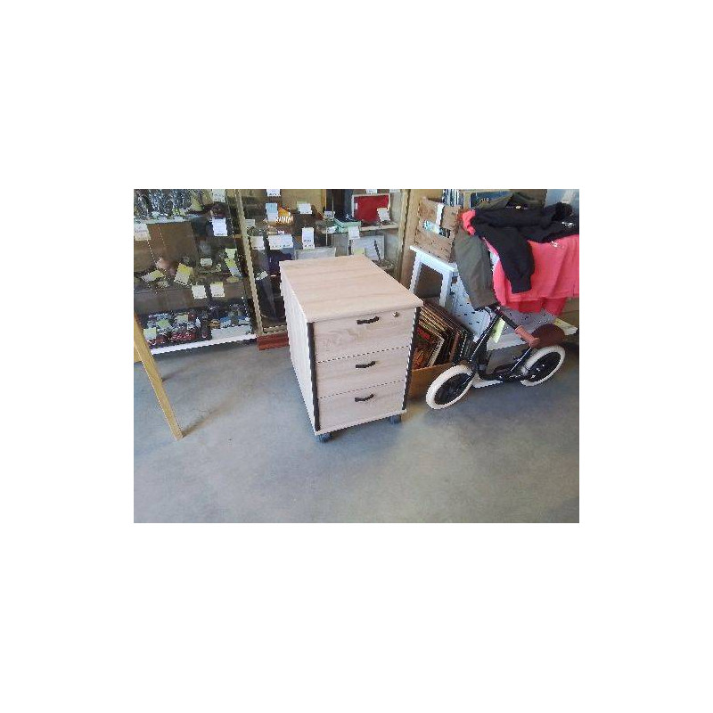 CAISSON DE BUREAU 3 TIROIRS S/ ROULETTES CLE B6