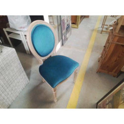 CHAISE MANGUIER TISSU BLEU