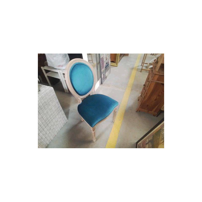 CHAISE MANGUIER TISSU BLEU
