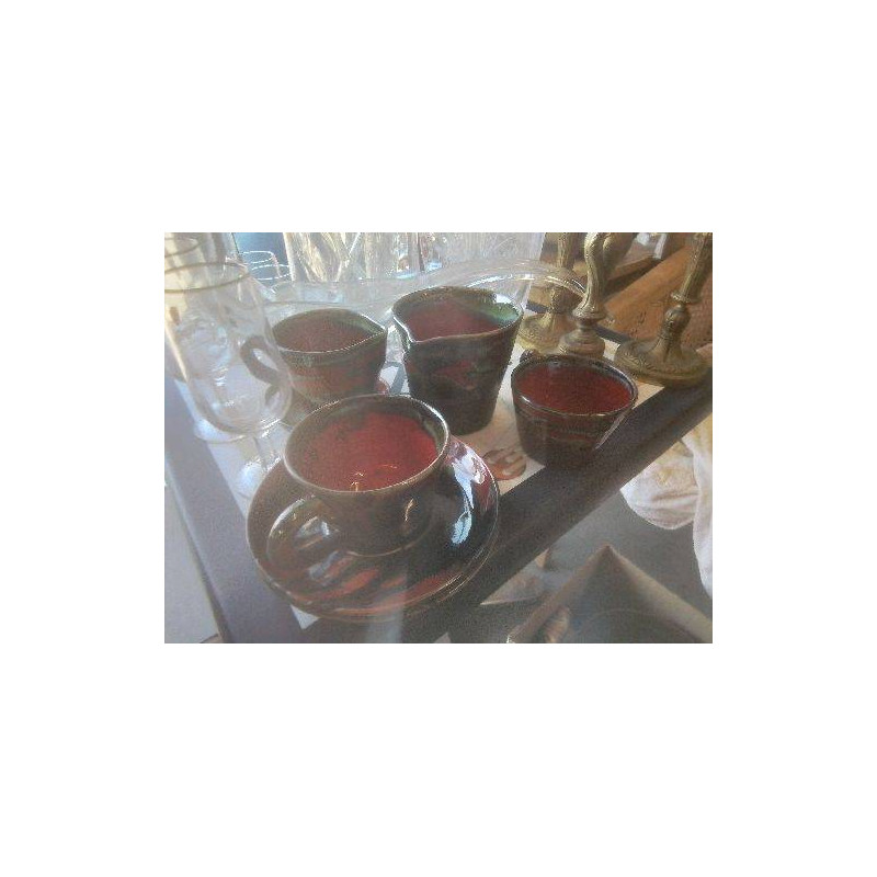 TETE A TETE ST VALLAURIS EMAILLE ET 2 POTS LAIT