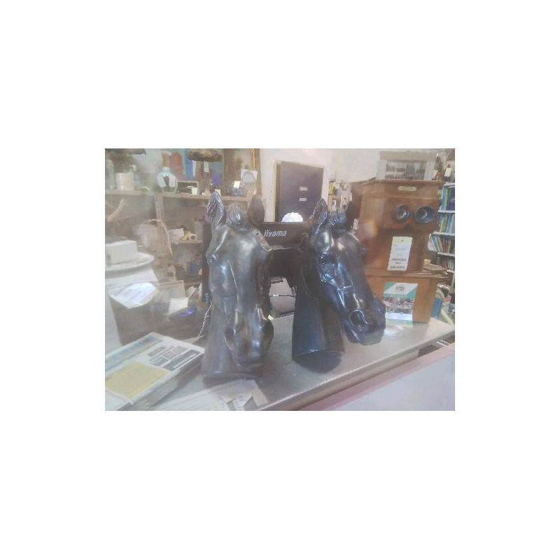  TETE DE CHEVAL PEINTE NOIRE GM