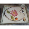 COFFRET PALETTE PEINTRE FAIENCERIE POET LAVAL ET COUTEAU A BEURRE BAMBOU