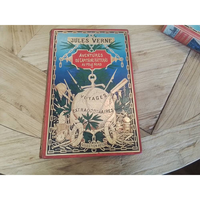 LIVRE ANC JULES VERNE AVENTURES DU CAPITAINE HATTERAS AU POLE NORD