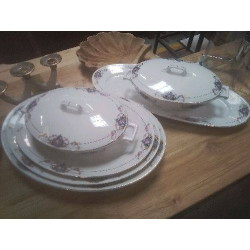 SERVICE VAISSELLE FLEURI TCHECOSLOVAQUIE 