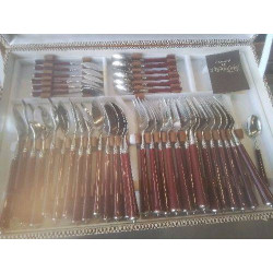 MÉNAGÈRE CHABABANNE ACIER MASSIF INOX +COFFRET COUTEAUX EN ACCESSOIRES ETAGERE