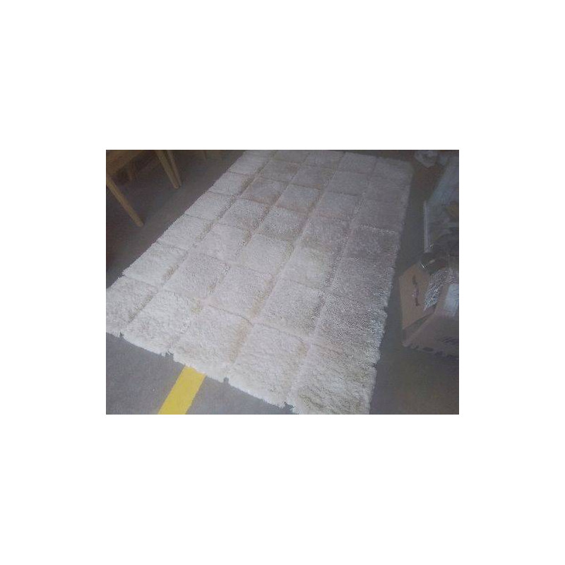 TAPIS CARREAUX SHAGGY ÉCRU 160 X 230