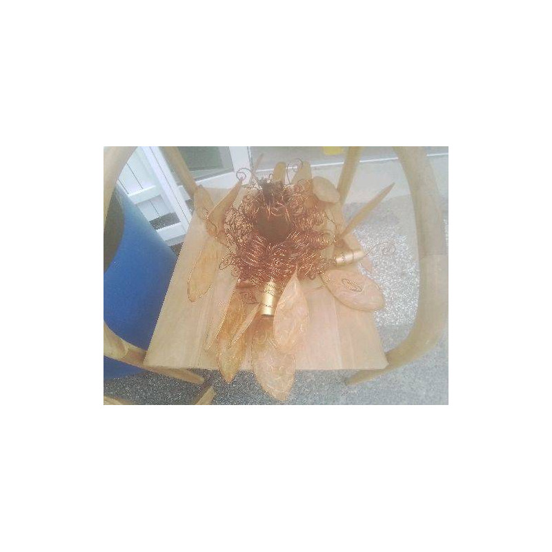 SUSPENSION FEUILLES FIL COULEUR CUIVRE